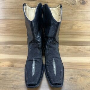 Innovation Exotic Western Boots Mens 10 Black Leather Zipper